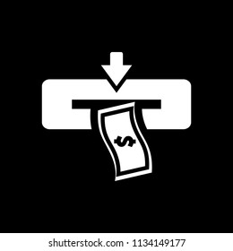 Payment Terminal icon vector - ATM booth white