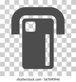 Payment Terminal icon. Vector illustration style is flat iconic symbol, gray color, transparent background. Designed for web and software interfaces.