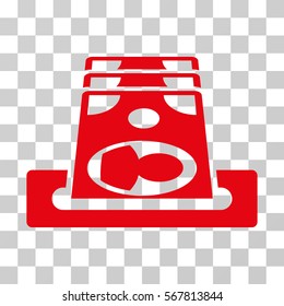 Payment Terminal icon. Vector illustration style is flat iconic symbol, red color, transparent background. Designed for web and software interfaces.