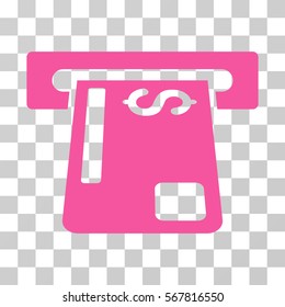 Payment Terminal icon. Vector illustration style is flat iconic symbol, pink color, transparent background. Designed for web and software interfaces.
