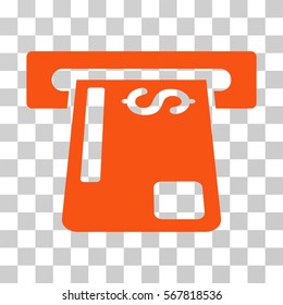 Payment Terminal icon. Vector illustration style is flat iconic symbol, orange color, transparent background. Designed for web and software interfaces.
