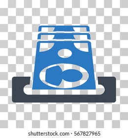 Payment Terminal icon. Vector illustration style is flat iconic bicolor symbol, smooth blue colors, transparent background. Designed for web and software interfaces.