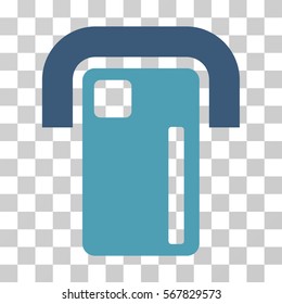 Payment Terminal icon. Vector illustration style is flat iconic bicolor symbol, cyan and blue colors, transparent background. Designed for web and software interfaces.