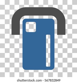 Payment Terminal icon. Vector illustration style is flat iconic bicolor symbol, cobalt and gray colors, transparent background. Designed for web and software interfaces.