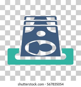 Payment Terminal icon. Vector illustration style is flat iconic bicolor symbol, cobalt and cyan colors, transparent background. Designed for web and software interfaces.