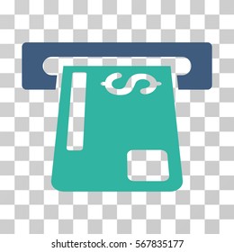 Payment Terminal icon. Vector illustration style is flat iconic bicolor symbol, cobalt and cyan colors, transparent background. Designed for web and software interfaces.