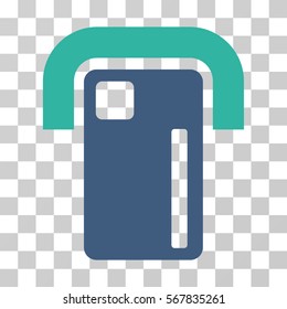 Payment Terminal icon. Vector illustration style is flat iconic bicolor symbol, cobalt and cyan colors, transparent background. Designed for web and software interfaces.