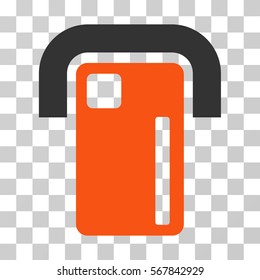Payment Terminal icon. Vector illustration style is flat iconic bicolor symbol, orange and gray colors, transparent background. Designed for web and software interfaces.