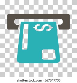 Payment Terminal icon. Vector illustration style is flat iconic bicolor symbol, grey and cyan colors, transparent background. Designed for web and software interfaces.