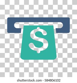 Payment Terminal icon. Vector illustration style is flat iconic bicolor symbol, cobalt and cyan colors, transparent background. Designed for web and software interfaces.