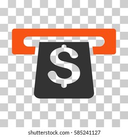 Payment Terminal icon. Vector illustration style is flat iconic bicolor symbol, orange and gray colors, transparent background. Designed for web and software interfaces.