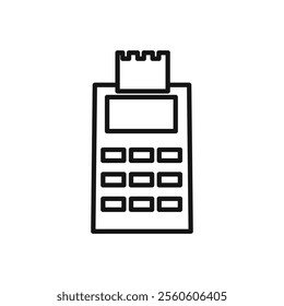 Payment terminal icon vector line logo art