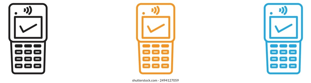 Payment terminal icon vector logo set collection for web app ui