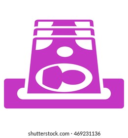 Payment Terminal icon. Vector style is flat iconic symbol with rounded angles, violet color, white background.