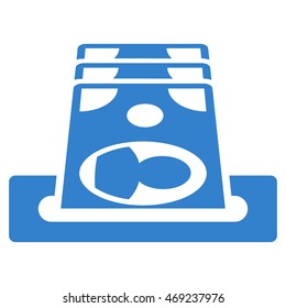 Payment Terminal icon. Vector style is flat iconic symbol with rounded angles, cobalt color, white background.