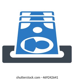 Payment Terminal icon. Vector style is bicolor flat iconic symbol with rounded angles, smooth blue colors, white background.