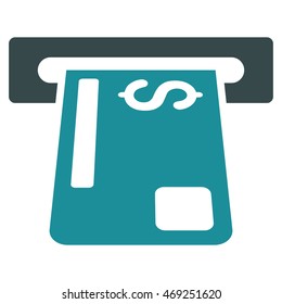 Payment Terminal icon. Vector style is bicolor flat iconic symbol with rounded angles, soft blue colors, white background.