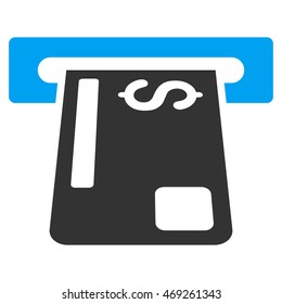 Payment Terminal icon. Vector style is bicolor flat iconic symbol with rounded angles, blue and gray colors, white background.
