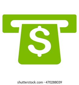 Payment Terminal icon. Vector style is flat iconic symbol with rounded angles, eco green color, white background.