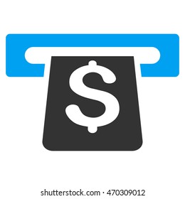 Payment Terminal icon. Vector style is bicolor flat iconic symbol with rounded angles, blue and gray colors, white background.