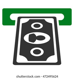 Payment Terminal icon. Vector style is bicolor flat iconic symbol with rounded angles, green and gray colors, white background.
