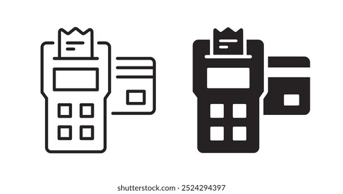 Payment terminal icons on white background. Vector illustration.