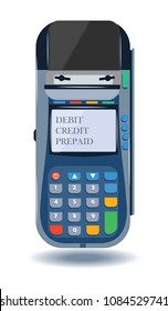 Payment terminal - isolated on white background - flat style - art vector