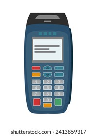 Payment terminal isolated on white background. Payment machine, payment device.