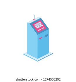 Payment terminal isometric 3d vector icon illustrate