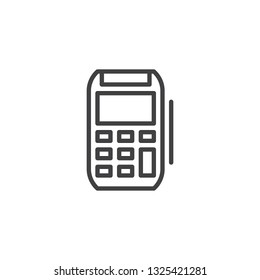 Payment terminal line icon. linear style sign for mobile concept and web design. Credit card terminal outline vector icon. POS terminal Symbol, logo illustration
