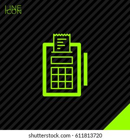 payment terminal line vector icon