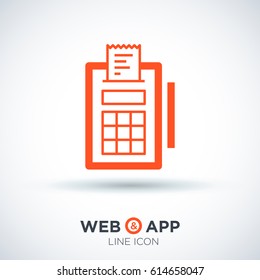 Payment Terminal Line Vector Icon