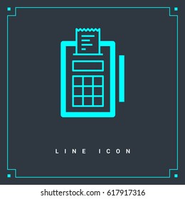 payment terminal line vector icon