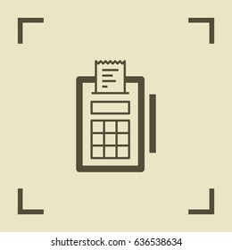 payment terminal line vector icon