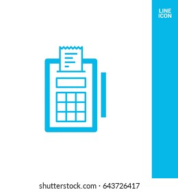 payment terminal line vector icon