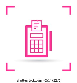 payment terminal line vector icon