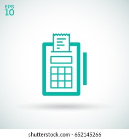 payment terminal line vector icon