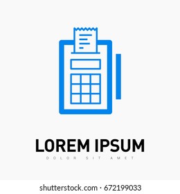 payment terminal line vector icon