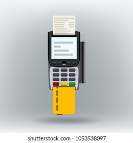 payment terminal on white