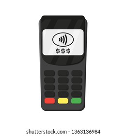 payment terminal on a white background, vector illustration