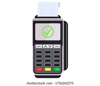 Payment terminal. Point of sale concept. Flat design vector illustration