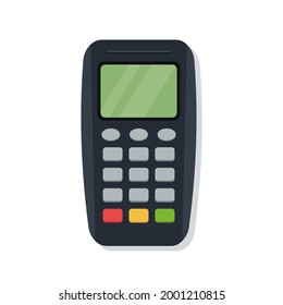 Payment terminal. POS terminal isolated on white background. Vector illustration