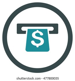 Payment Terminal rounded icon. Vector illustration style is flat iconic bicolor symbol, soft blue colors, white background.