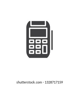 Payment terminal vector icon. filled flat sign for mobile concept and web design. Credit card terminal glyph icon. POS terminal symbol, logo illustration