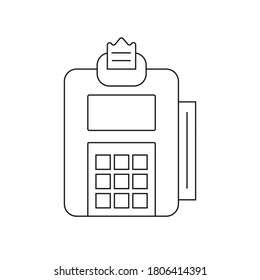 estilo de esquema de icono del vector terminal de pago