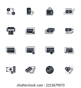 payment thin line icons. Vector illustration isolated on white. Editable stroke.