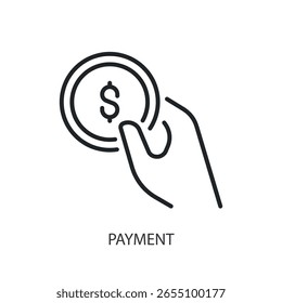 Ícones de vetor de linha fina de pagamento.