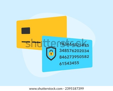 Payment Tokenization - Safeguard cardholder data with algorithmically generated tokens. Payment tokenization vector illustration on blue background with icons