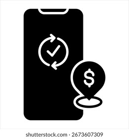 Ilustração do Vetor de Ícone de Glifo de Controle de Pagamentos