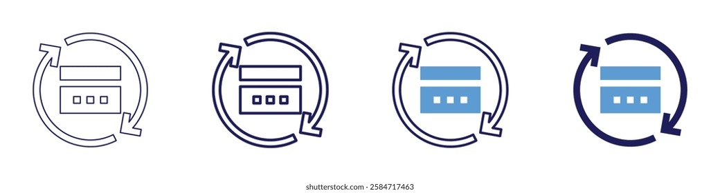Payment tracking tool icon in 4 different styles. Thin Line, Line, Bold Line, Duotone. Duotone style. Editable stroke.